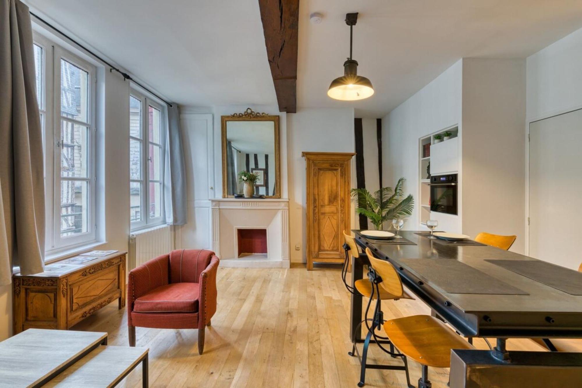 Le Charmant F2 Rue Du Gros Horloge A Rouen! Extérieur photo